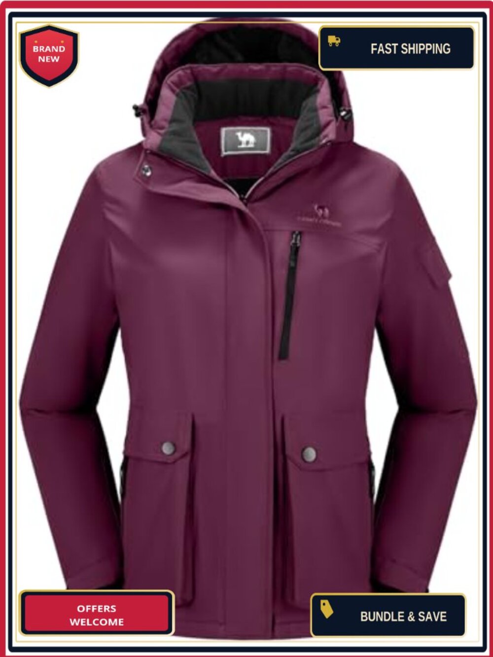 Waterproof Women's Ski Jacket Warm Winter Snow Coat Windbreaker Hooded